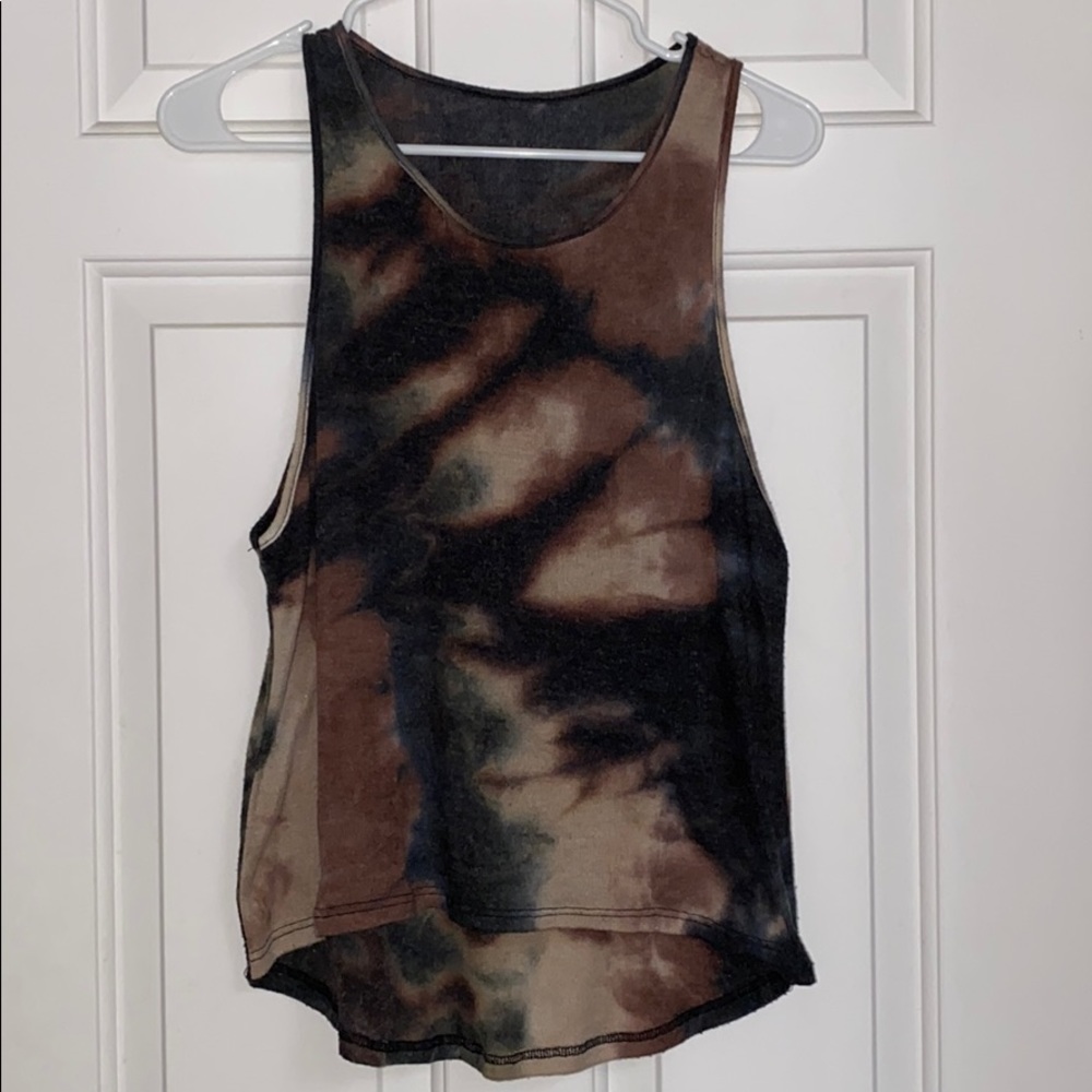 Neutral tie dye tank top